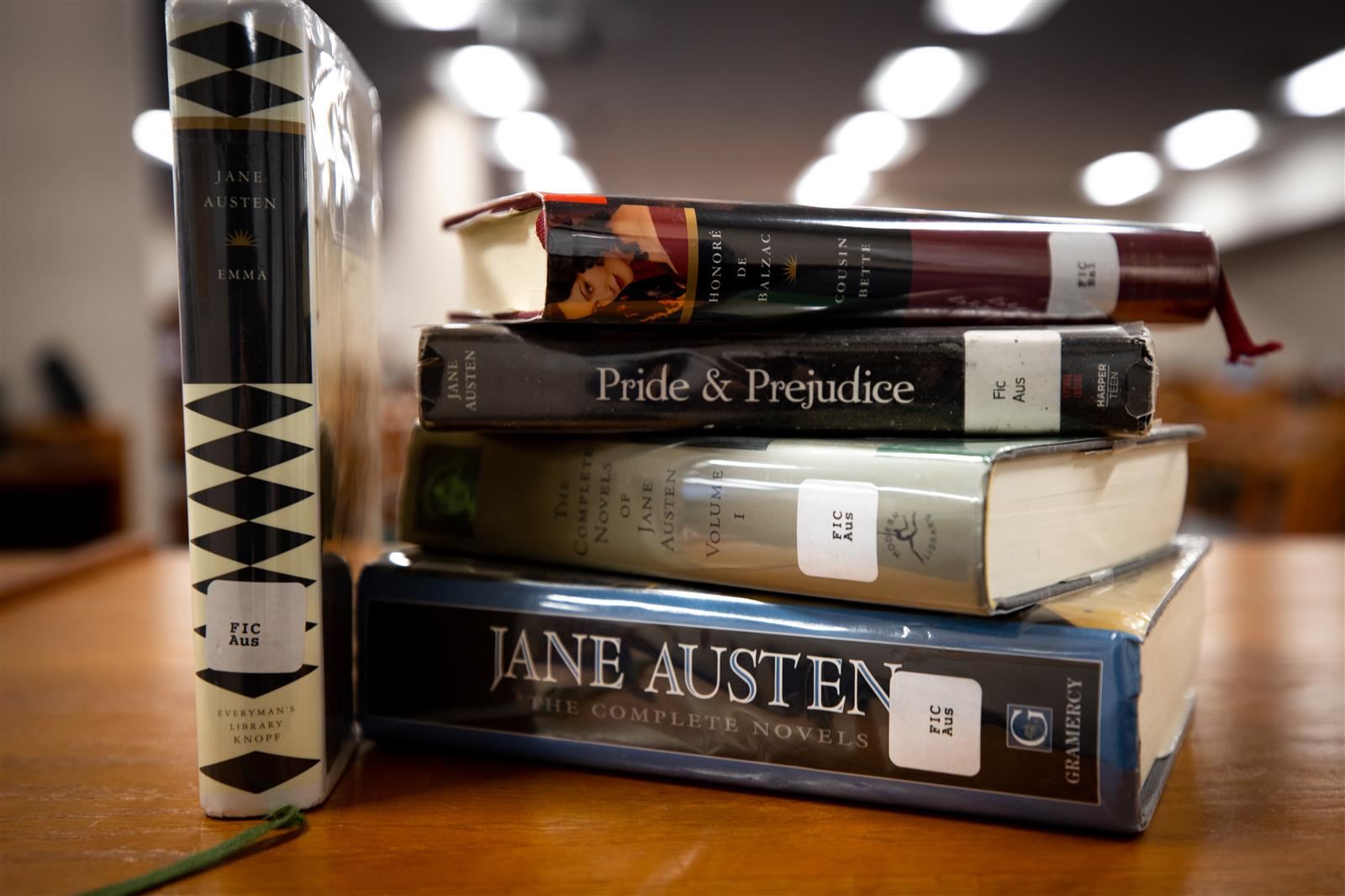Stack of library books